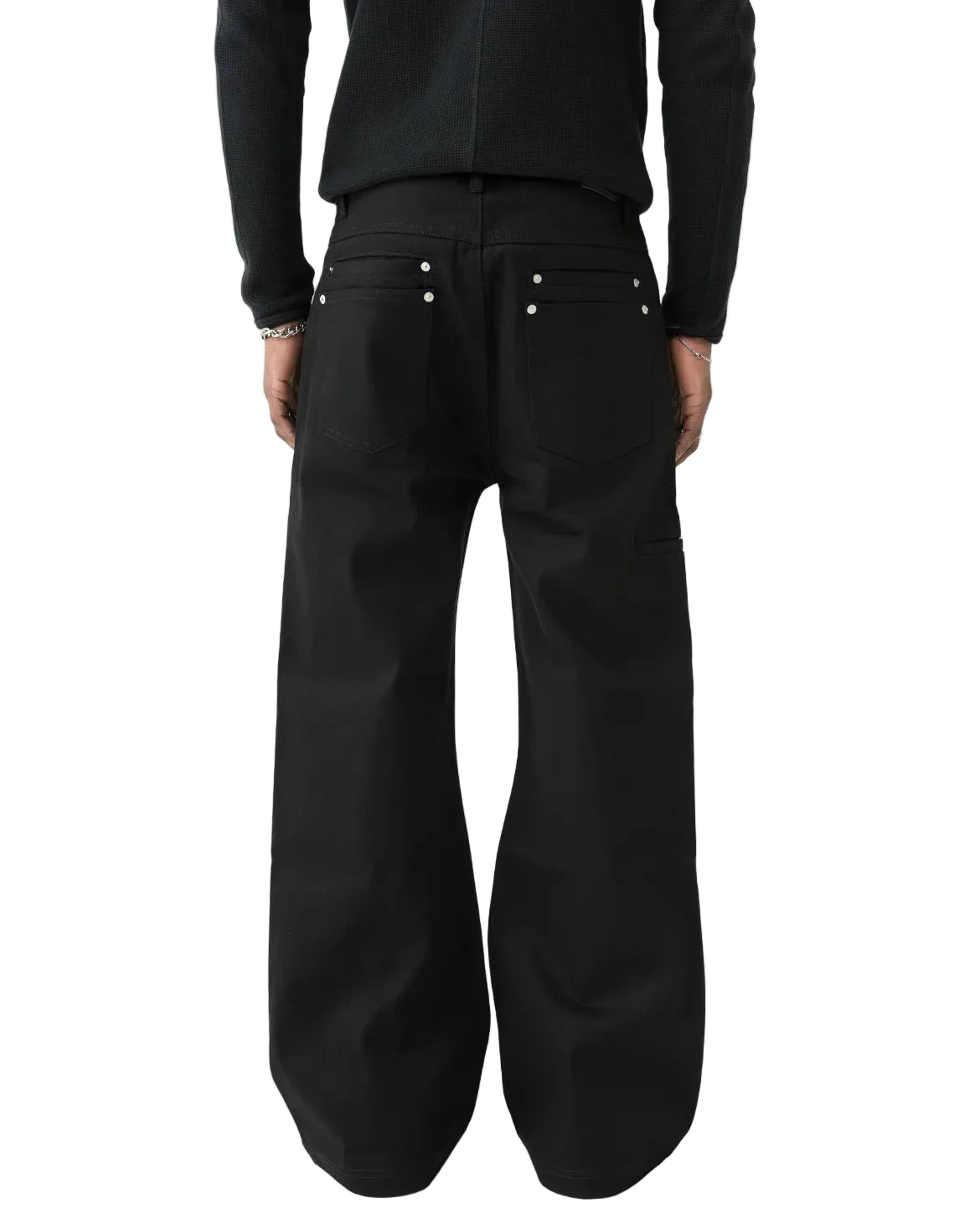 Raw Selvedge Bootcut Jeans - Jet Black