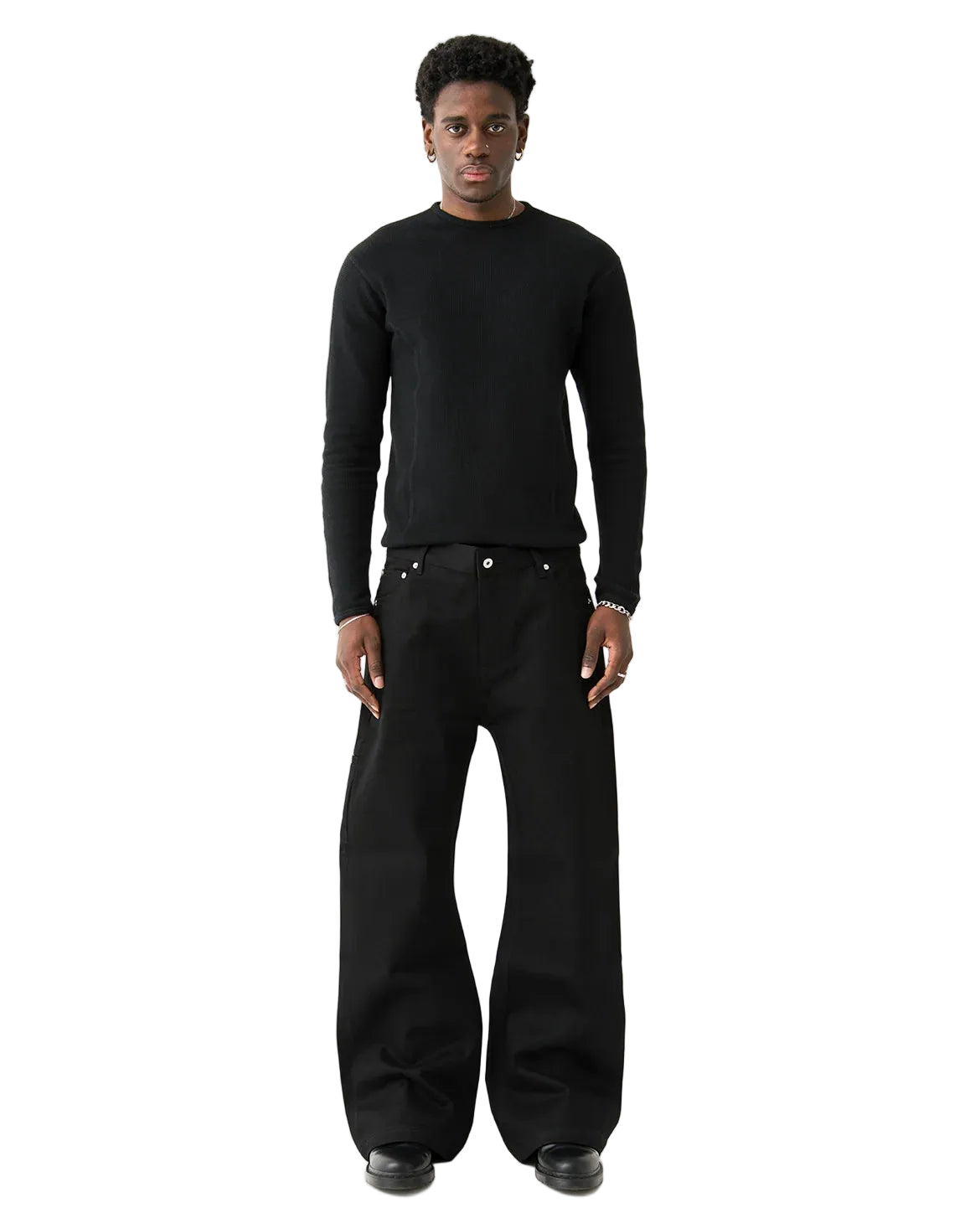 Raw Selvedge Bootcut Jeans - Jet Black