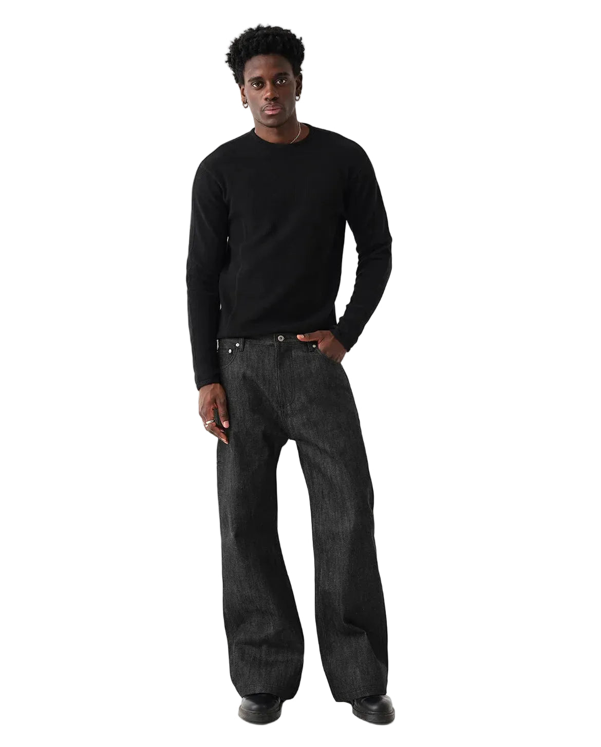 Raw Selvedge Bootcut Jeans - Black
