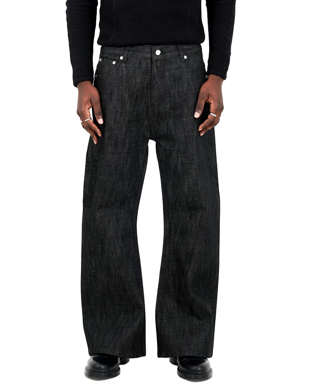 Raw Selvedge Bootcut Jeans - Black