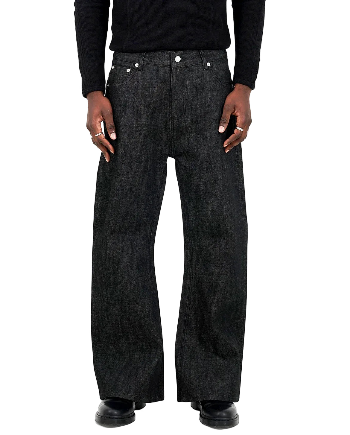 Raw Selvedge Bootcut Jeans - Black