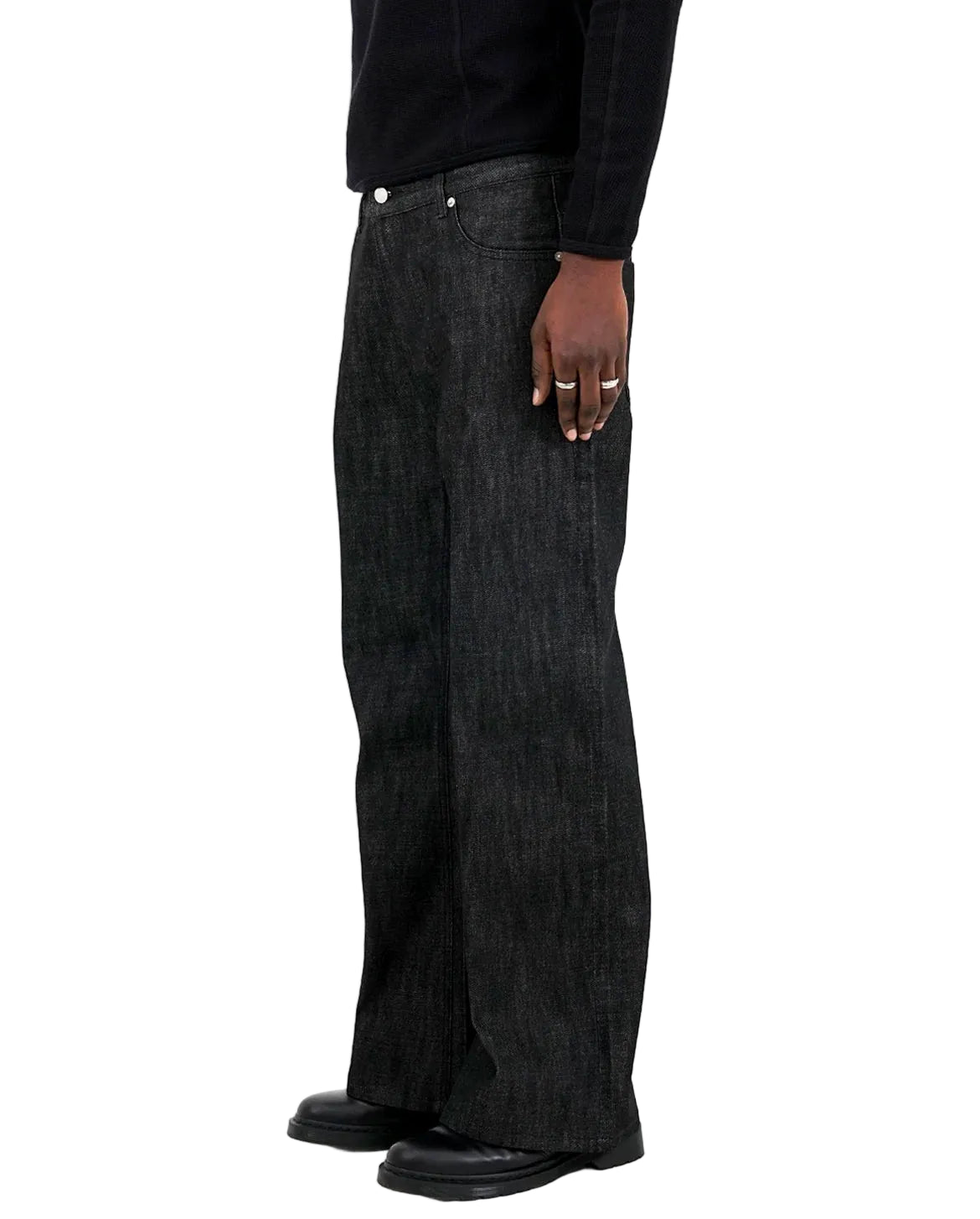 Raw Selvedge Bootcut Jeans - Black