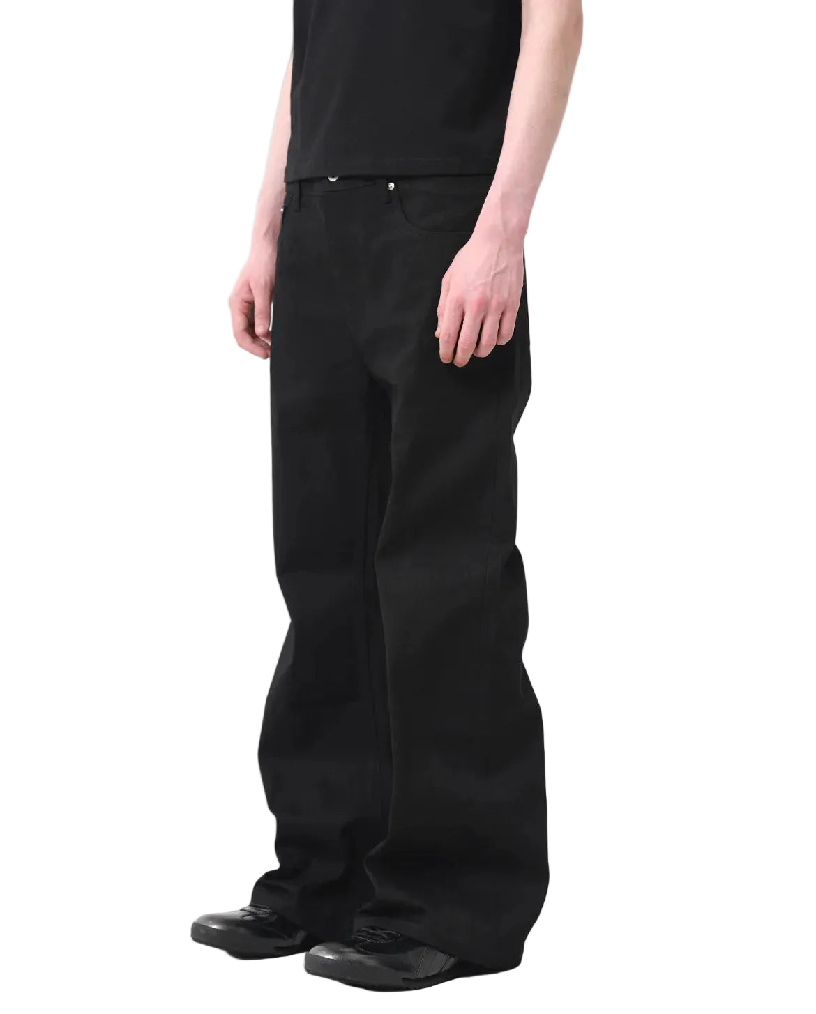 Raw Selvedge Bootcut Jeans - Jet Black