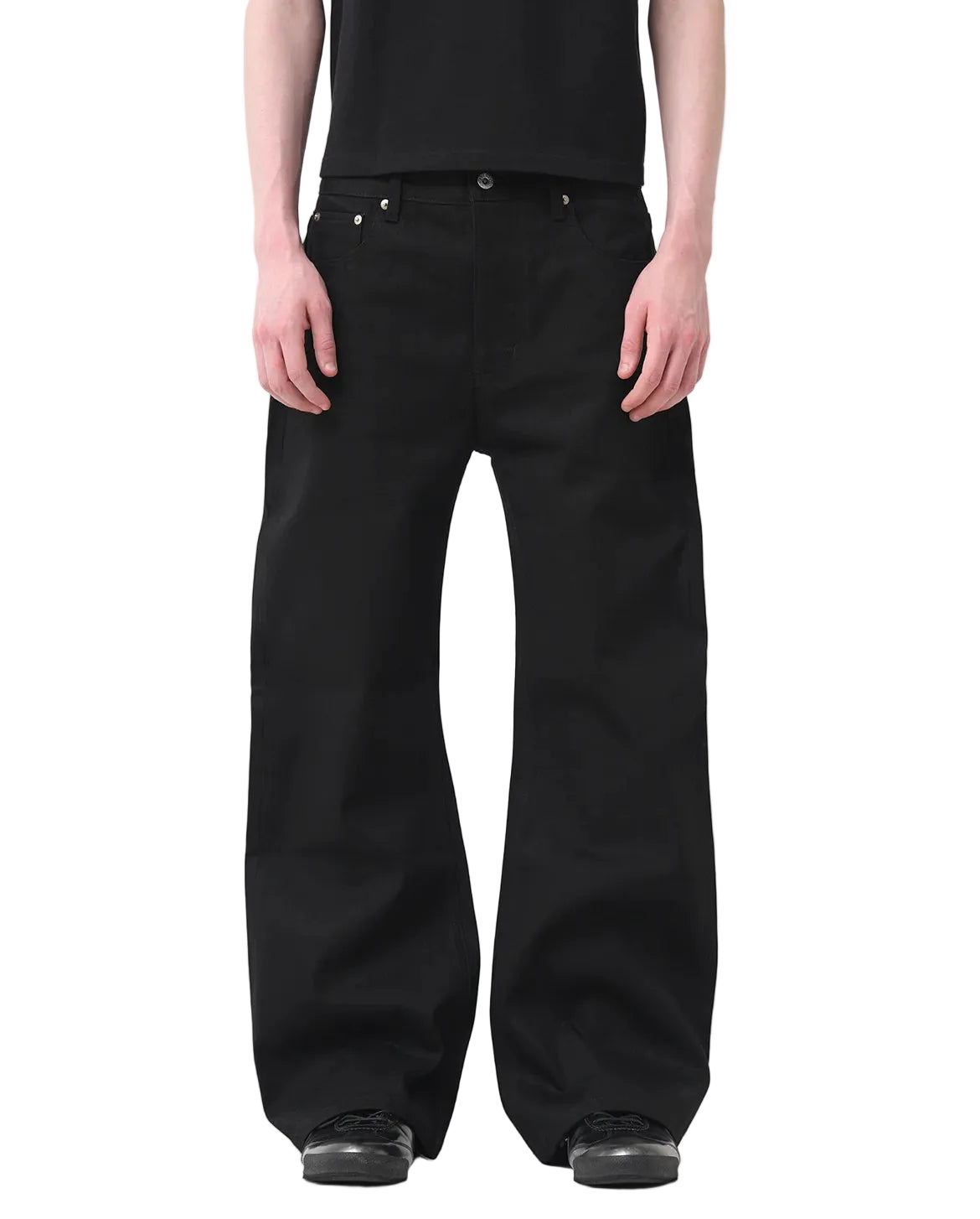 Raw Selvedge Bootcut Jeans - Jet Black
